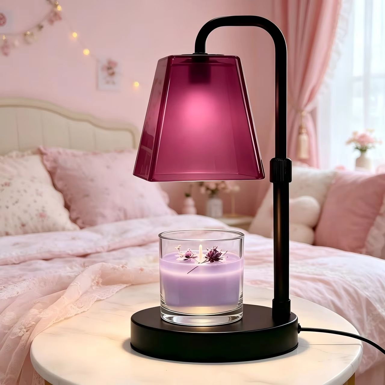 Lampu Pemanas Lilin Kaca Merah - Home Fragrance No 4 ulasan dan harga